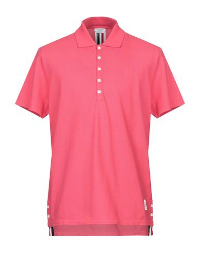 Shop Thom Browne Polo Shirts In Coral