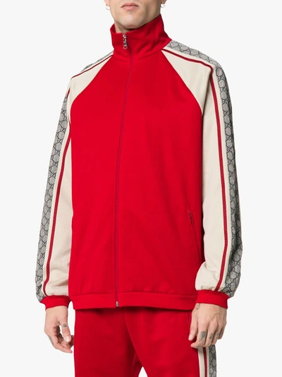 Shop Gucci Oversize Technical Jersey Jacket In Red