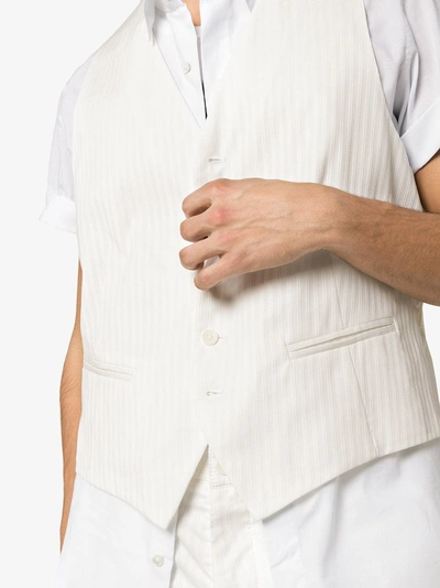 Shop Ann Demeulemeester Short-sleeved Cotton Button-down Waistcoat Shirt In White