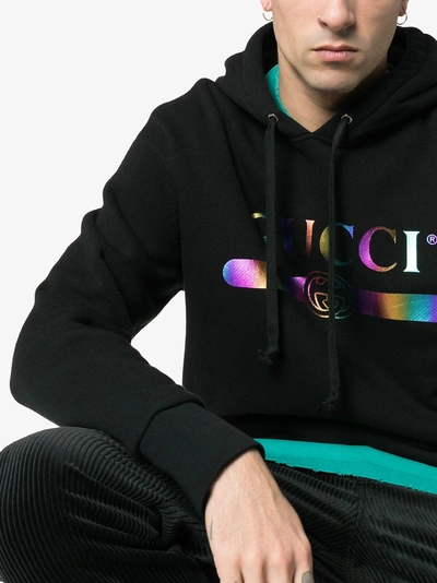 Shop Gucci Cotton Sweatshirt With  Logo In Black