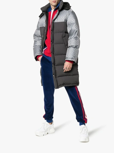 Shop Gucci Gg Jacquard Nylon Jacket In Grey