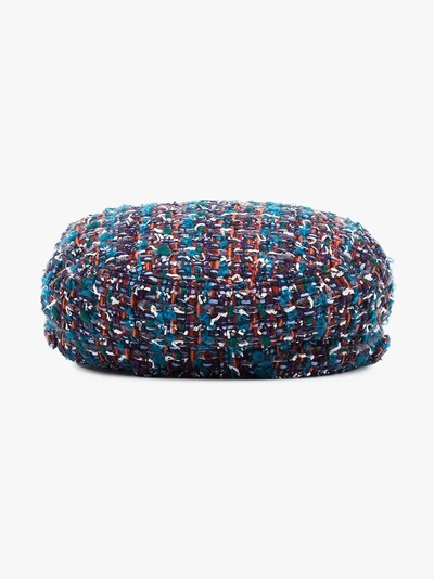 Shop Maison Michel New Abby Tweed Baker Boy Cap In Multicoloured