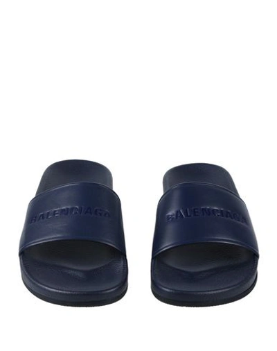 Shop Balenciaga Sandals In Dark Blue