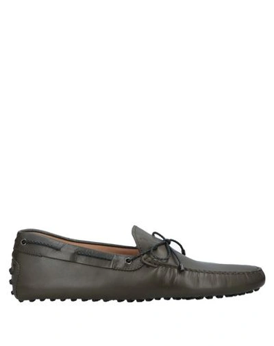 Shop Tod's Loafers In Military Green