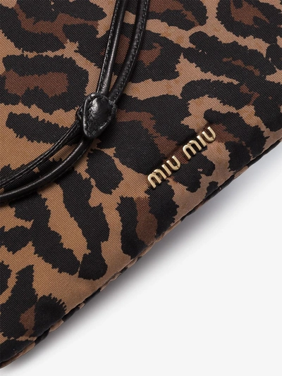 Shop Miu Miu Beuteltasche Mit Leoparden-print In Neutrals