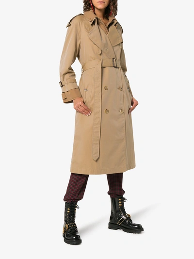 Shop Burberry Gabardine Reconstructed Trench Coat In Brown