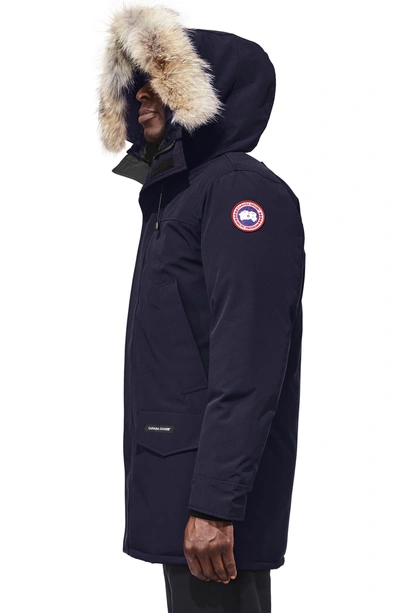 Shop Canada Goose Langford Slim Fit Down Parka With Genuine Coyote Fur Trim In Admiral Blue