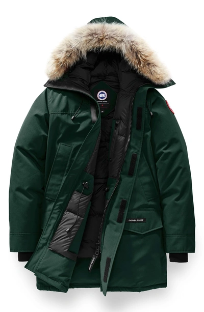 Shop Canada Goose Langford Slim Fit Down Parka With Genuine Coyote Fur Trim In Spruce
