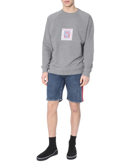 Shop Givenchy Logo Printed Sweater In Grey