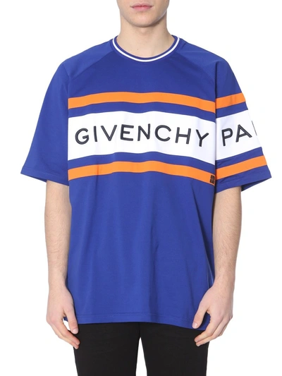 Shop Givenchy Oversized Printed T In Blue