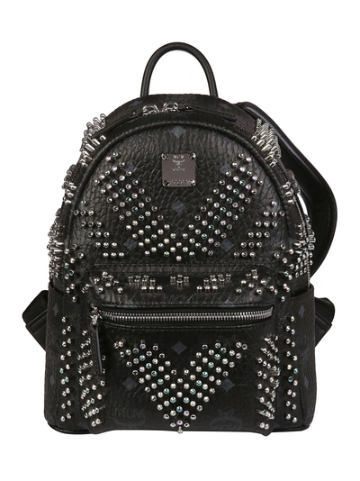 Shop Mcm Stark Studs Backpack In Black