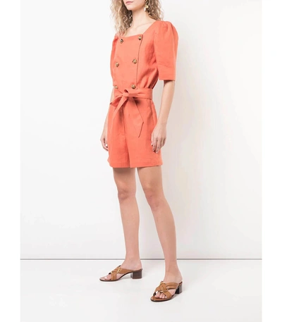 Shop Lisa Marie Fernandez Diana Playsuit In Orange