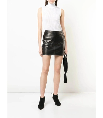 Shop Givenchy Mini Leather Skirt In Black