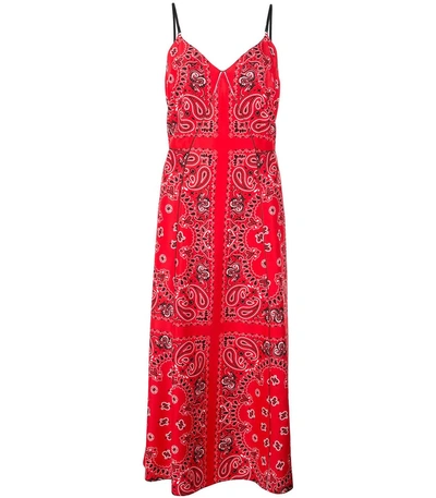 Shop Alexander Wang Bandana Print Midi Dress In Red