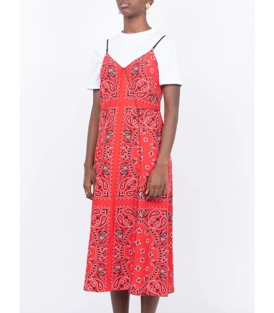 Shop Alexander Wang Bandana Print Midi Dress In Red