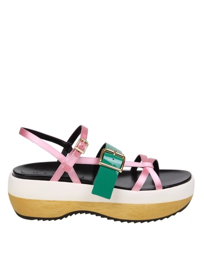 Shop Marni Sandal In Pink/green