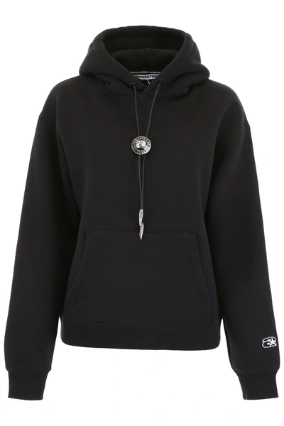 Shop Alexander Wang Drawstring Hoodie In Black (black)