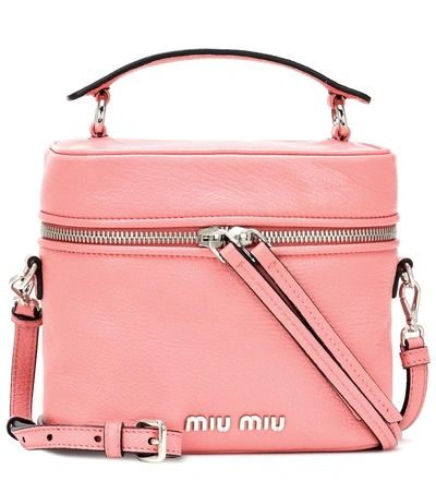 Shop Miu Miu Leather Tote In Pink