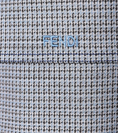 Shop Fendi Mink Fur-trimmed Wool-blend Coat In Blue