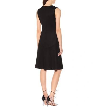 Shop Diane Von Furstenberg Wool-blend Jersey Dress In Black