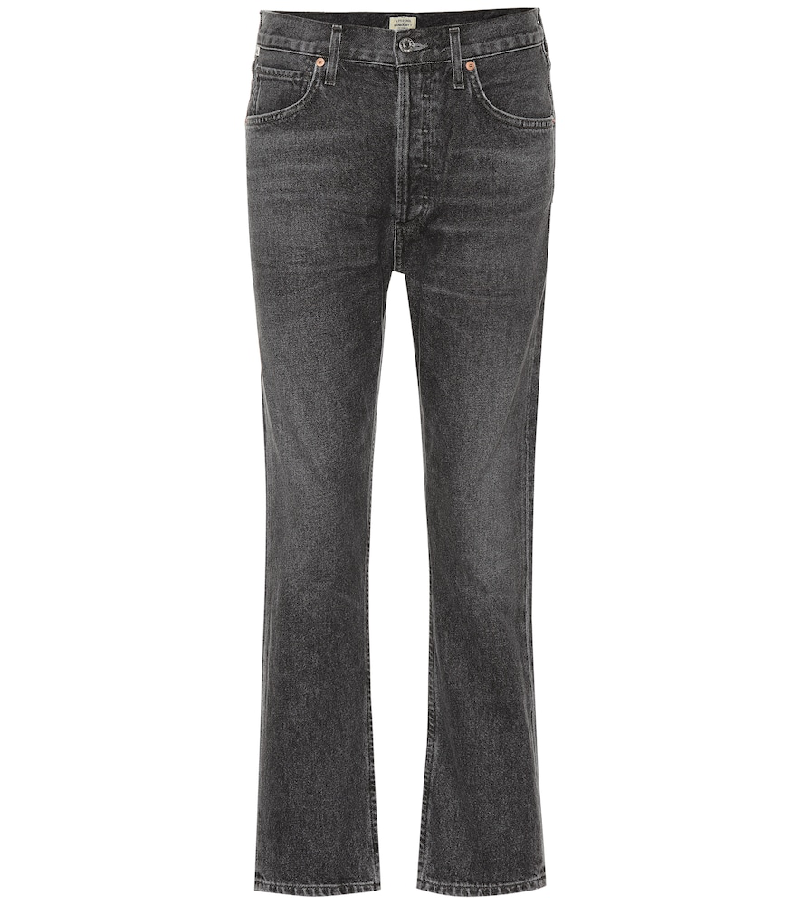 Citizens Of Humanity Charlotte Cropped High-rise Jeans In Black | ModeSens