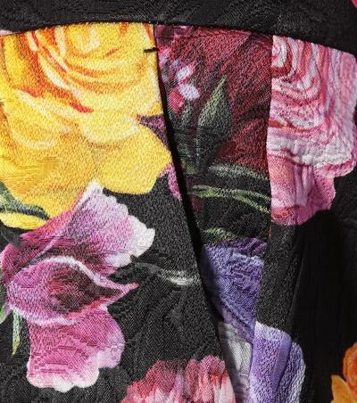 Shop Dolce & Gabbana Floral Cotton-blend Cigarette Pants In Multicoloured