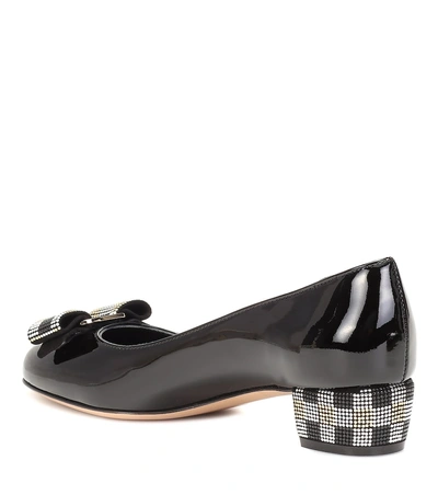 Shop Ferragamo Vara Bow Patent Leather Pumps In Black