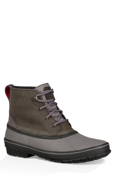 Ugg Men's Zetik Waterproof Leather Duck Boots In Dark Grey | ModeSens