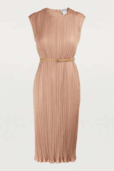Shop Max Mara Gineceo Pleated Dress In Rose