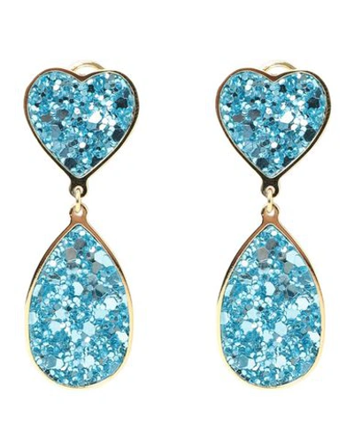 Shop Shourouk Earrings In Turquoise