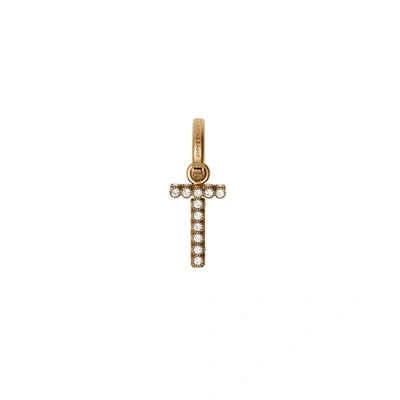 Shop Burberry Crystal `t` Alphabet Charm