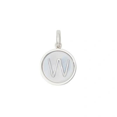 Shop Burberry Marbled Resin `w` Alphabet Charm In Palladio/nacre
