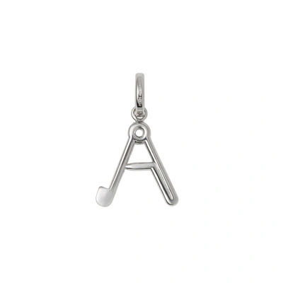Shop Burberry Kilt Pin `a` Alphabet Charm In Palladio
