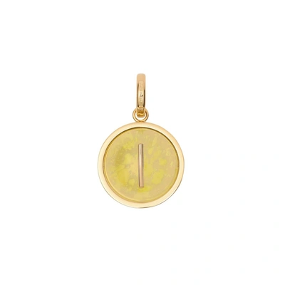 Shop Burberry Marbled Resin `i` Alphabet Charm In Gold/mimosa