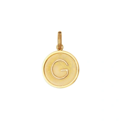 Shop Burberry Marbled Resin `g` Alphabet Charm In Gold/mimos