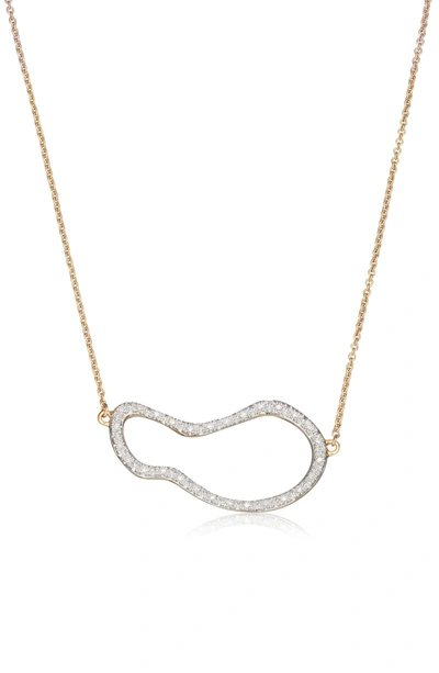 Shop Monica Vinader Riva Pod Diamond Pendant Necklace In Rose Gold/ Diamond