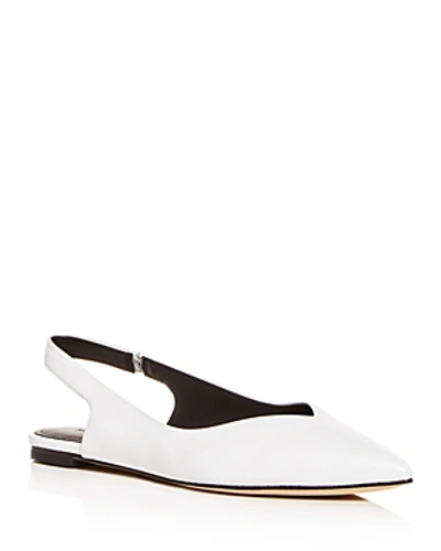 Shop Sigerson Morrison Women's Sunshine Slingback Pointed-toe Flats In White