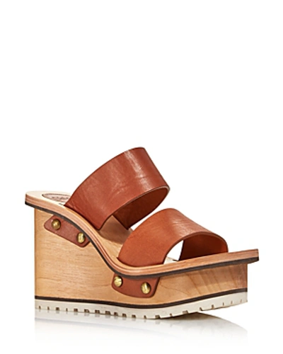 Shop Chloé Women's Valentine Platform Wedge Sandals In Woody Beige
