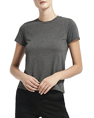 Shop Atm Anthony Thomas Melillo Sparkle Stripe Tee In Charcoal/gold