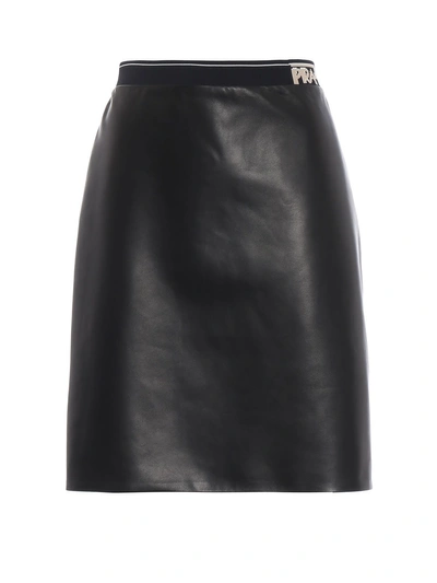 Shop Prada Classic High Rise Skirt In Nero