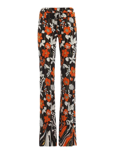 Shop Prada Printed Trousers In Arancio