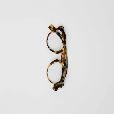Shop Burberry Keyhole Round Optical Frames In Tortoise Shell
