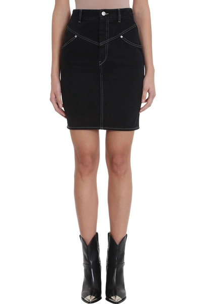 Shop Isabel Marant Lorone Black Denim Skirt