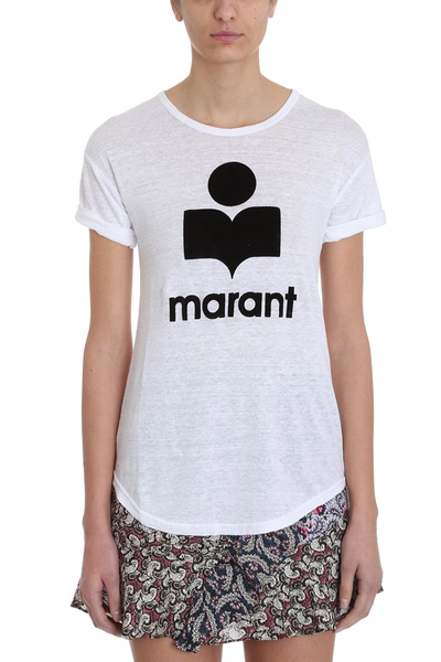 Shop Isabel Marant Étoile Koldi White Linen And Cotton T-shirt
