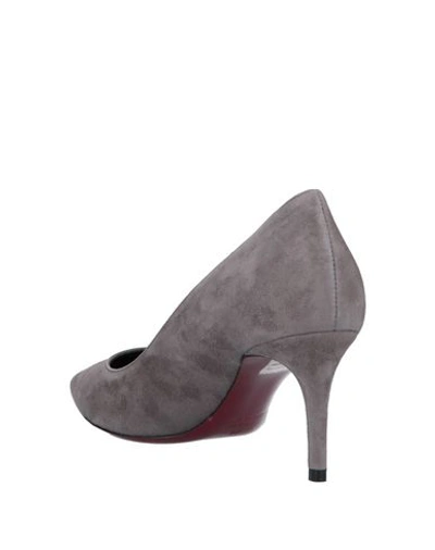 Shop Deimille Woman Pumps Lead Size 9.5 Soft Leather In Grey
