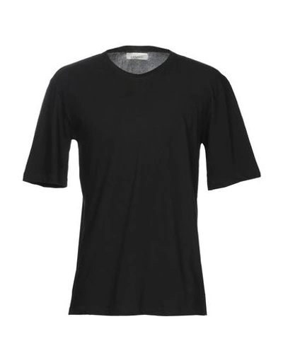 Shop Laneus T-shirt M/c Tinta Unita Spacchi Man T-shirt Black Size M Cotton, Polyamide