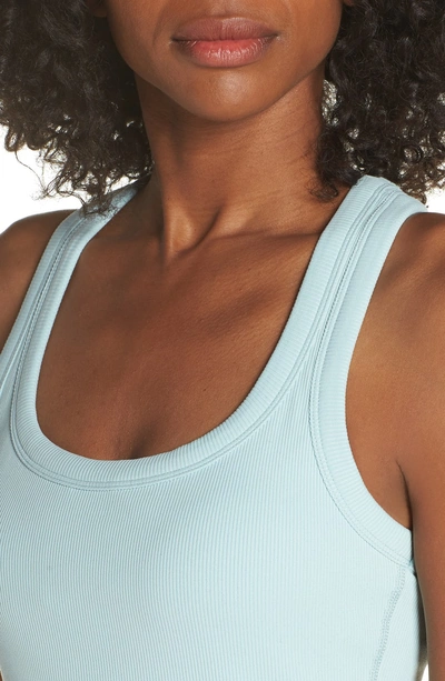 Shop Alo Yoga Support Ribbed Racerback Tank In Cloud