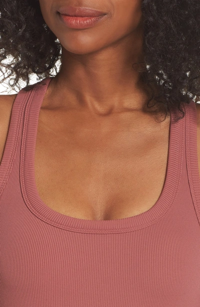 Shop Alo Yoga Support Ribbed Racerback Tank In Rosewood