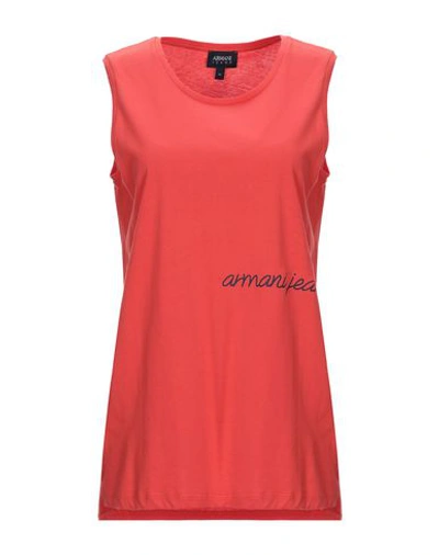 Shop Armani Jeans T-shirt In Coral