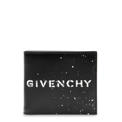 Shop Givenchy Black Logo-print Leather Wallet